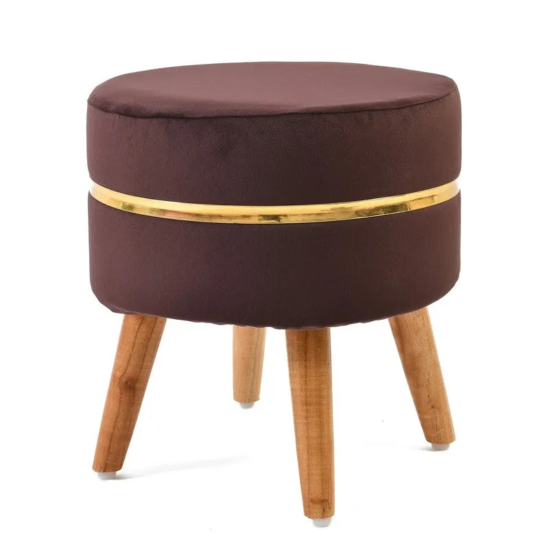 Classic Solid Velvet Ottoman - Brown media 3