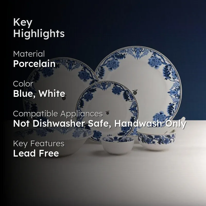Blue Edelweisis Dinner Set - 33 Piece Set media 2