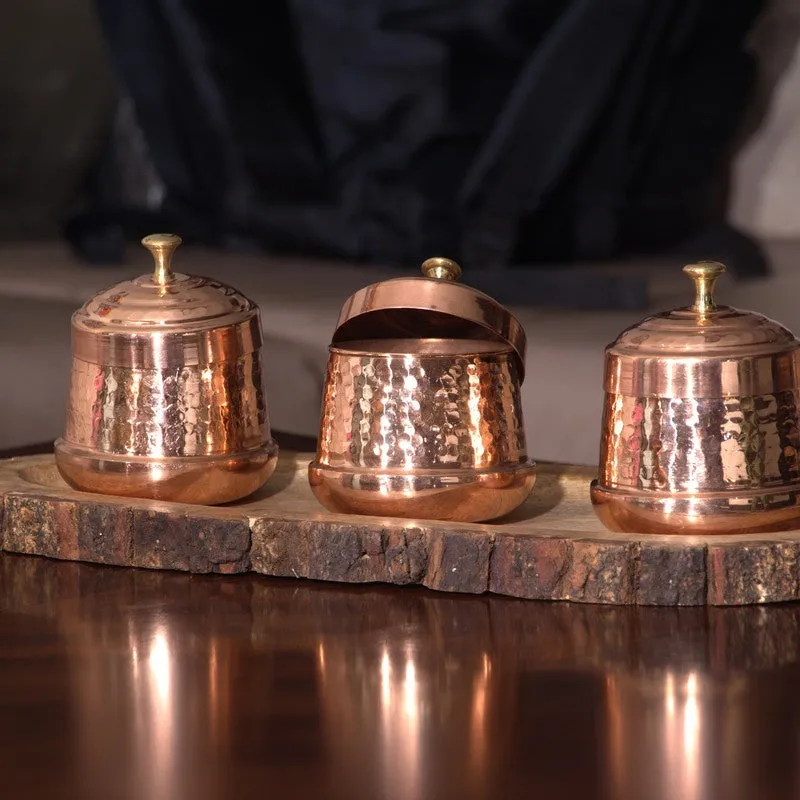 SoftHue Copper Dryfruit Containers - Set Of Three media 7