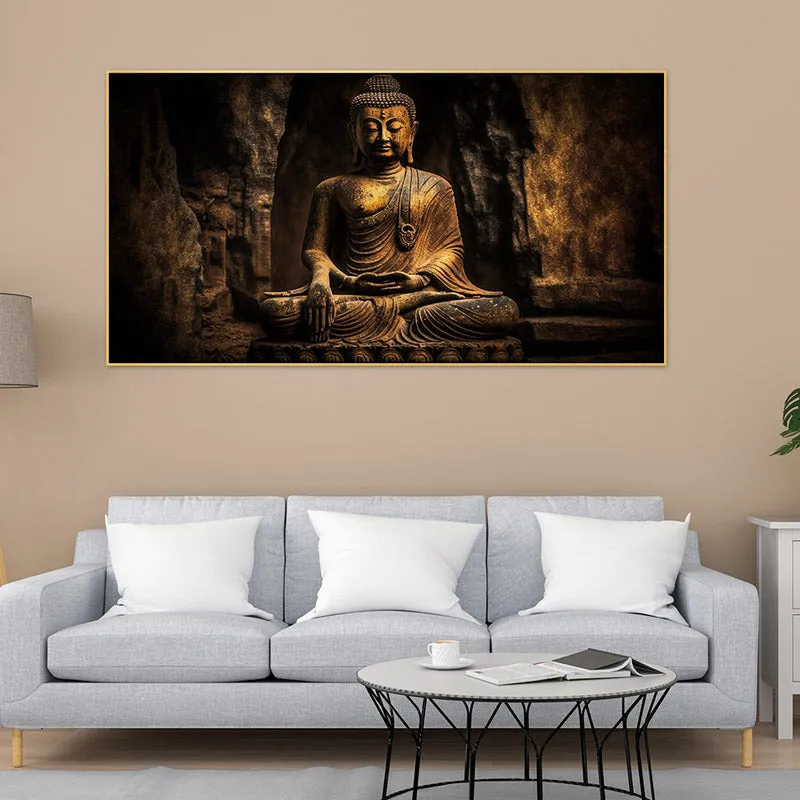 Gautam Buddha Spiritual Canvas Wall Painting media 3