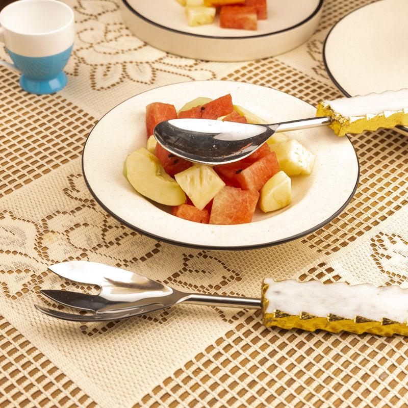 Myle Salad Spoon & Fork (Silver) - Two Piece Set image 3