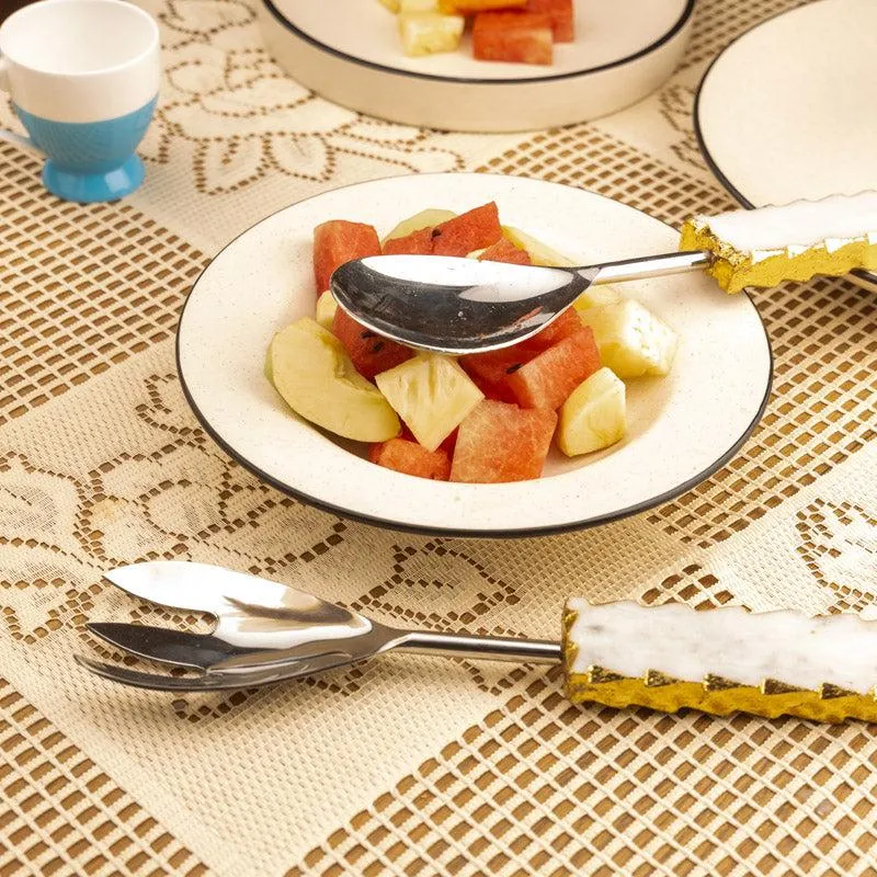Myle Salad Spoon & Fork (Silver) - Two Piece Set media 3