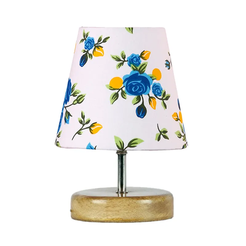 Petricho Blue Fluer Fabric Table Lamp - Multicolor media 4