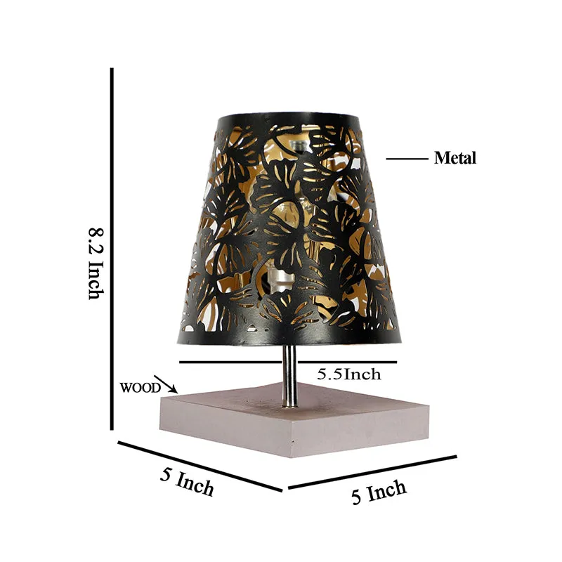Alsa Flora Etched Metal Table Lamp - Black,White media 5