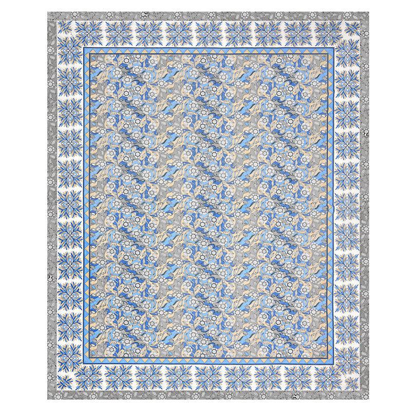 Nidra Nector  Floral Cotton Bedsheet (Blue) - 150 TC media 4