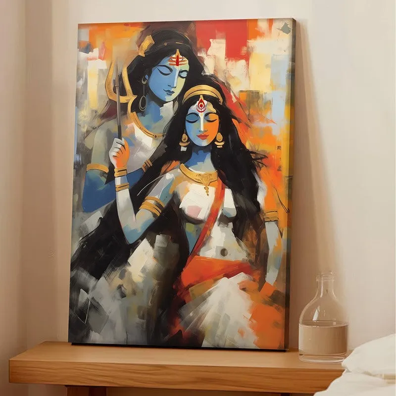 Shiva - Shakthi Canvas Wall Art media 3