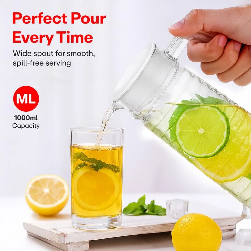 Rioware RippleFlow Ribbed Glass Jug - 1100 ML media 5