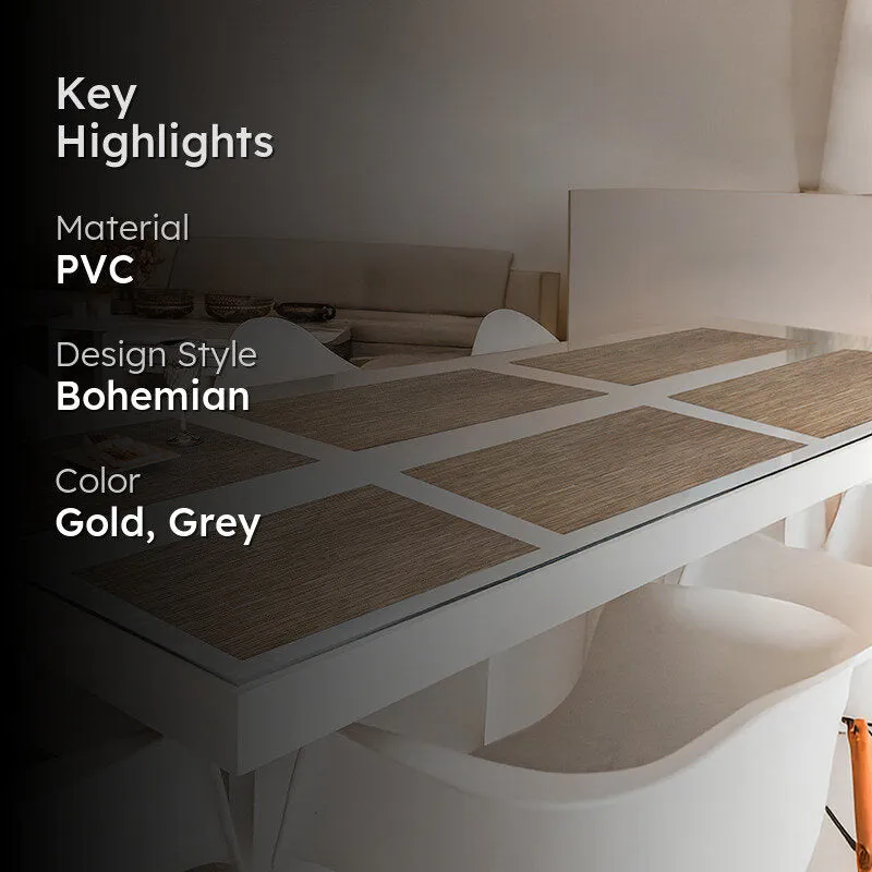 Quillon PVC Table Mat (Gold) - Set Of Six media 2