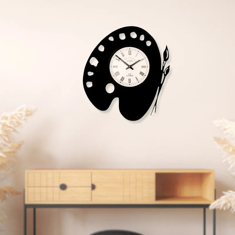 Palette Steel Analog Wall Clock - Black media 3