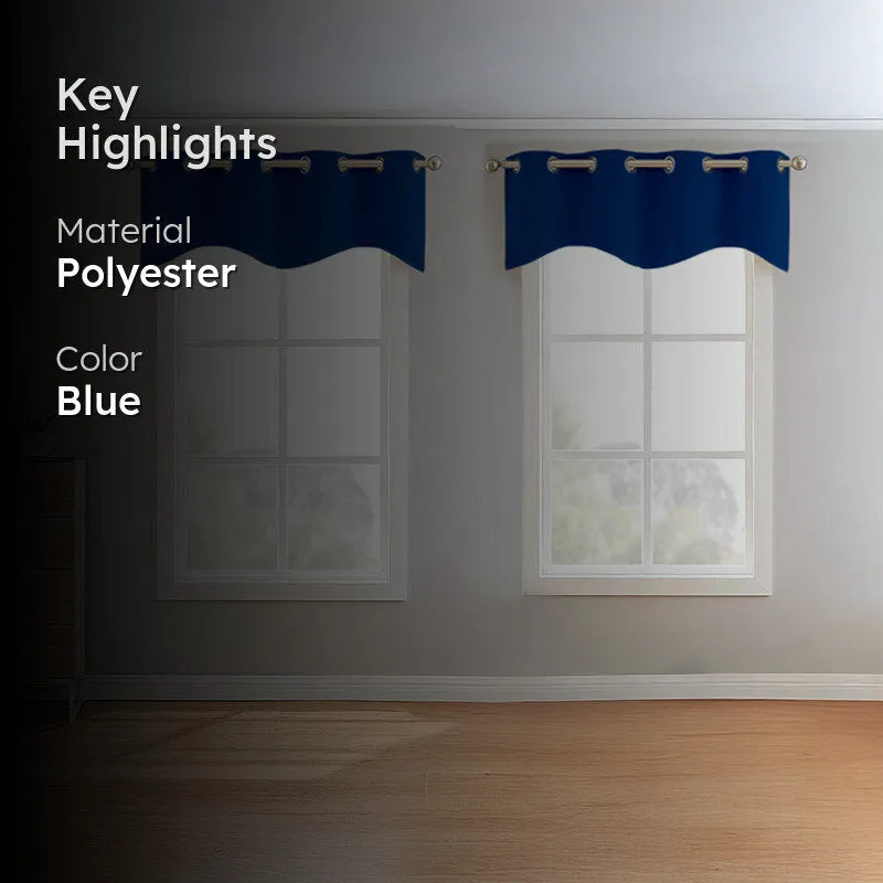 Vienna Pleated Curtain Valance (Royal Blue) - Set Of Two media 2