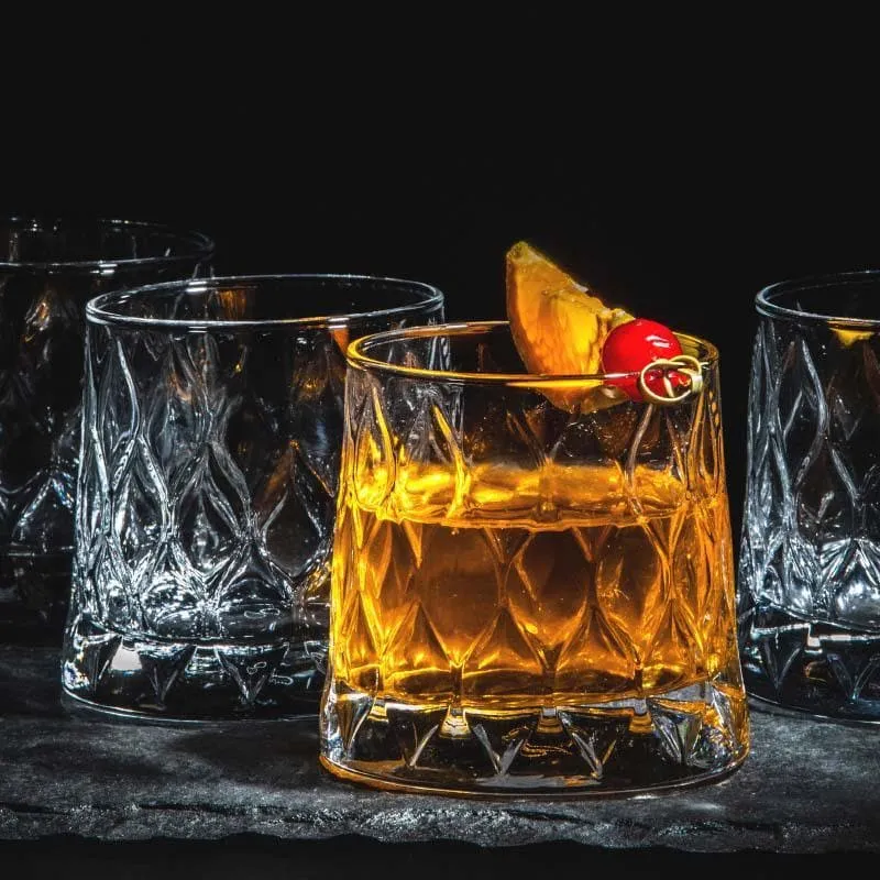 Pasabahce Foliage Old Fashioned Glasses (300 mL Each) - Set Of Four media 1