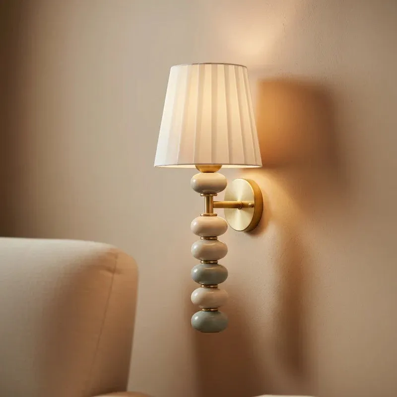 Linen Grace Ceramic Wall Lamp media 3