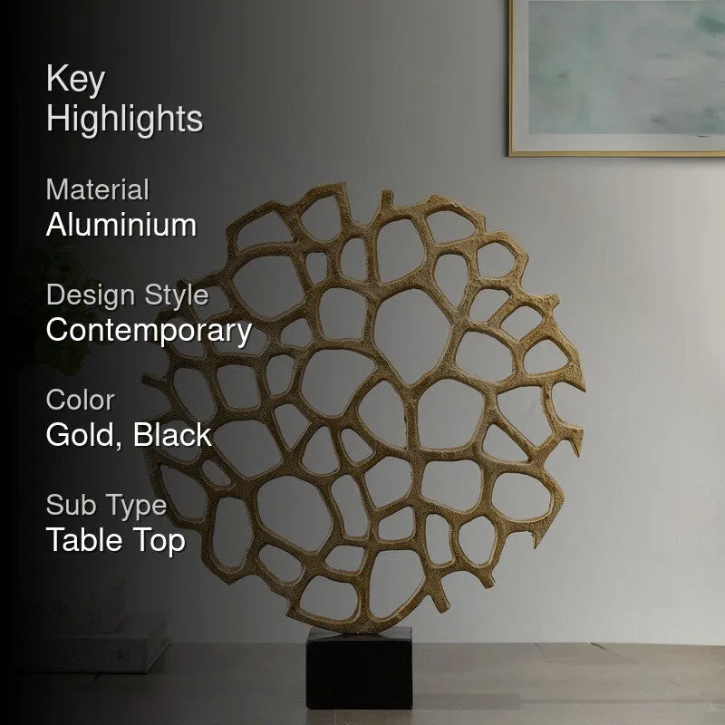 Honeycomb Halo Aluminium Showpiece - Gold media 2