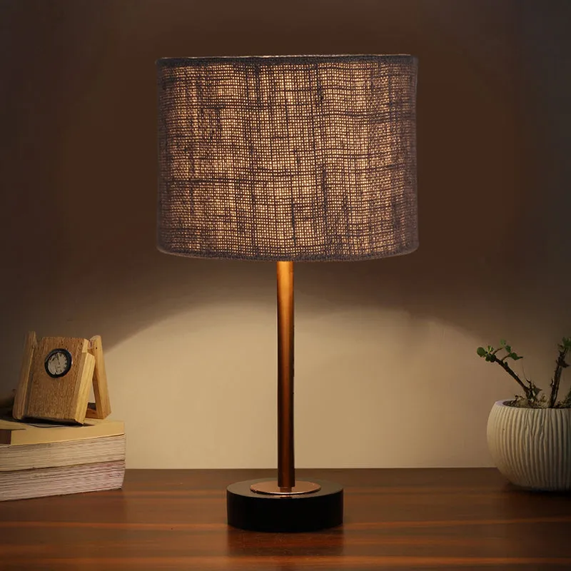 Sienna I Rodin Wooden Table Lamp - Grey,Copper,Black media 1