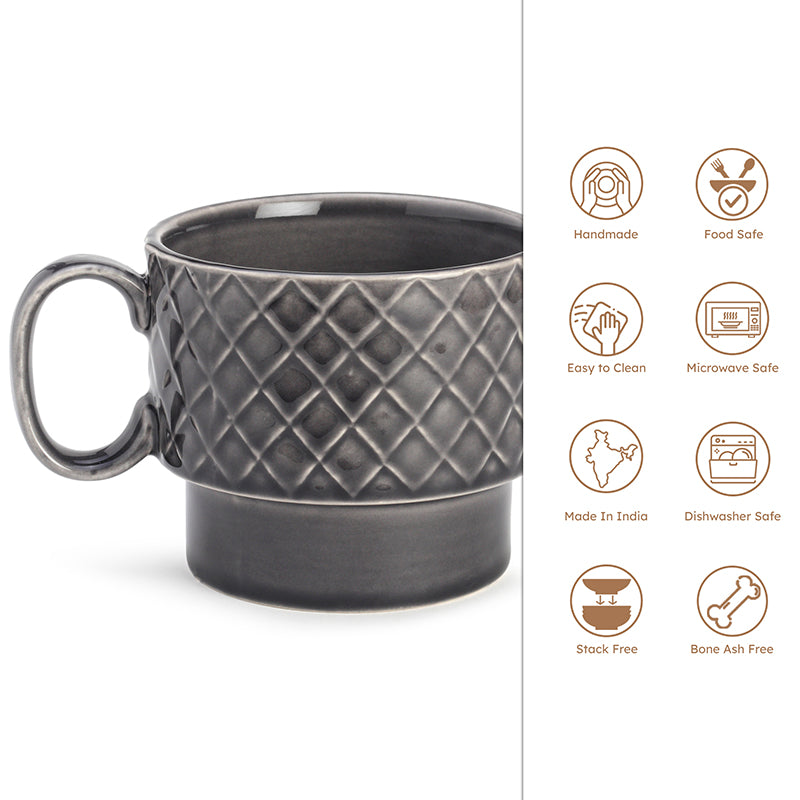 Fjord Ceramic Coffee Mug (500 mL) - Grey media 3