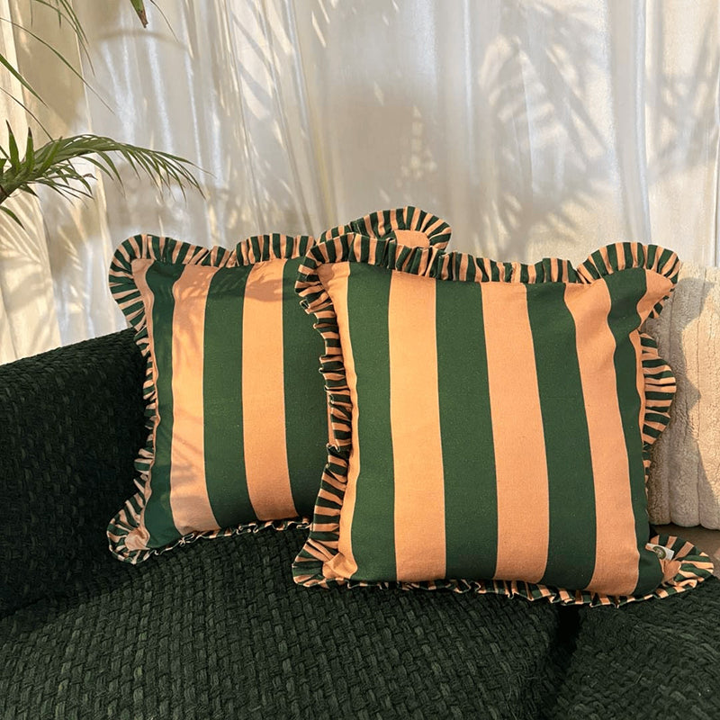 Stripe II Cushion Cover (Green) - Set Of Two