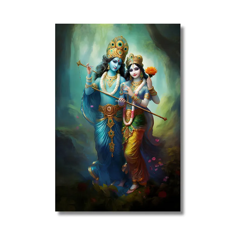Radhe Shyam Duo Canvas Wall Painting media 3