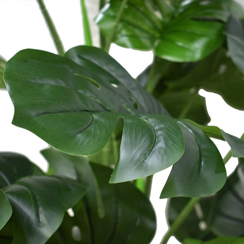 ZenStem Artificial Monstera Plant With Black Plastic Pot - 4 Feet media 6