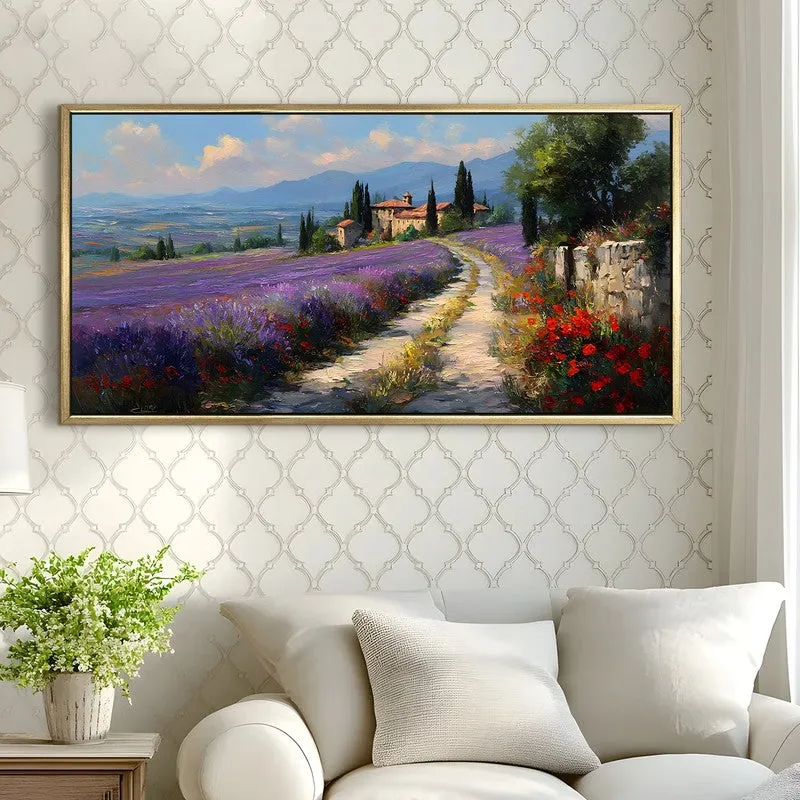 Lavender Lightway Canvas Wall Painting With Frame media 4