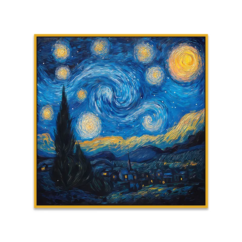 Vangogh's Starry Night Canvas Wall Art With Frame media 5