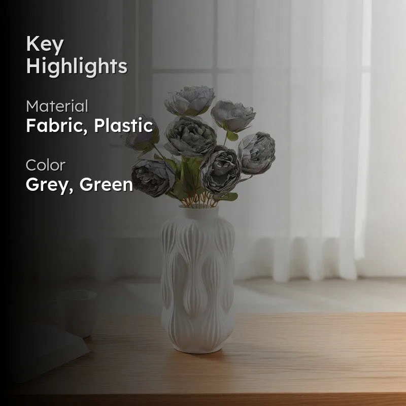 Blushira Rose Fabric Artificial Flower - Grey media 2