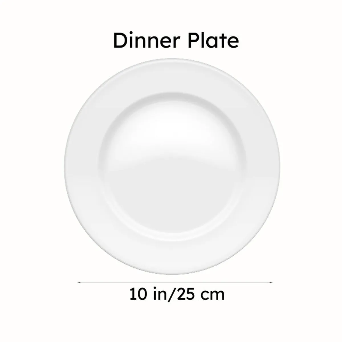 White dinner plate silhouette showing round plate shape
