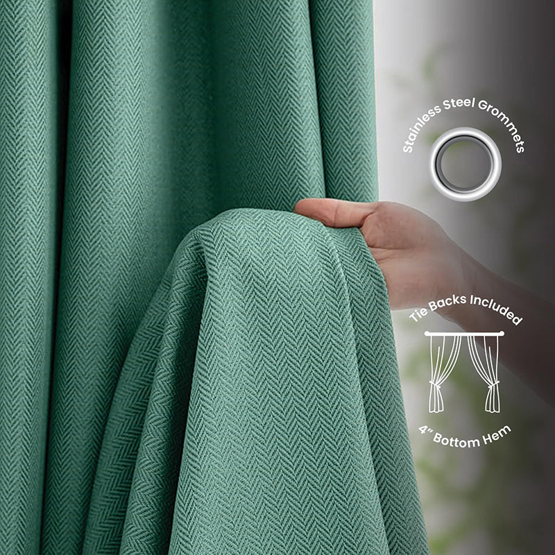 Urban Space Drift Blackout Curtain (Sage Green) - Set Of Two media 5