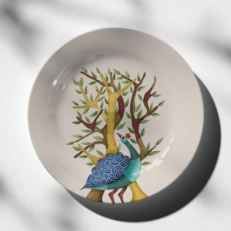 Peacock Gond Art Wall Plate media 3