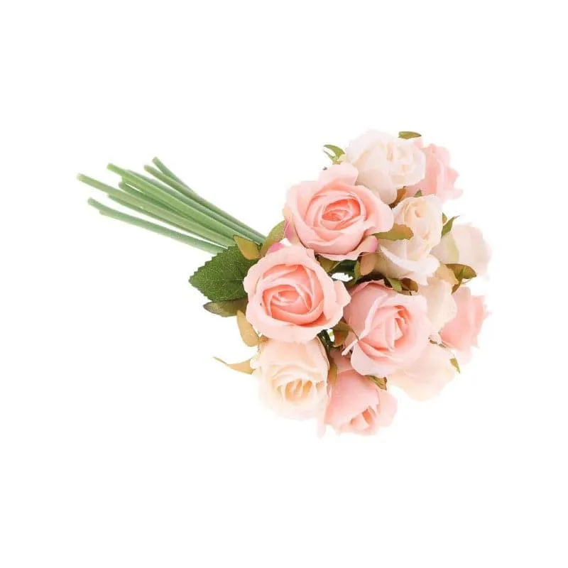 Faux Floribunda Rose Bunch (Pink) - Set Of Twelve media 3