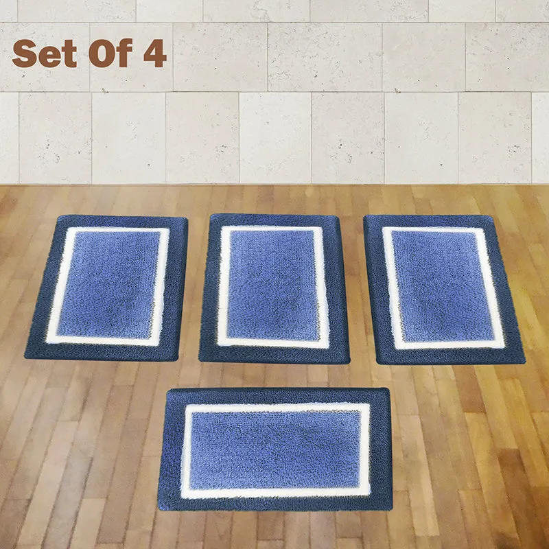 Luxe Anti Skid Bath Mat (Blue) - Set Of Four media 1