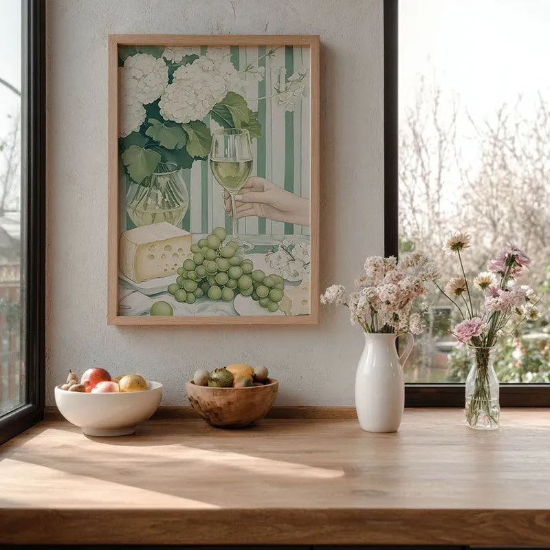 Floral Champain Archival Canvas Wall Art - Brown media 7