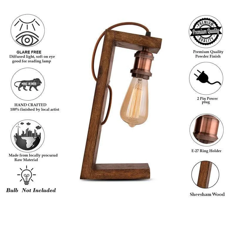 Rustic Aura Wooden Table Lamp media 6