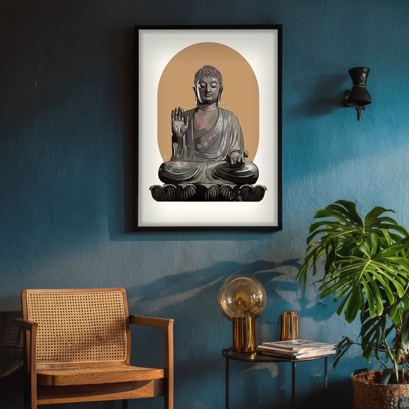 Stillness & Light Buddha Archival Paper Wall Art With Frame media 5