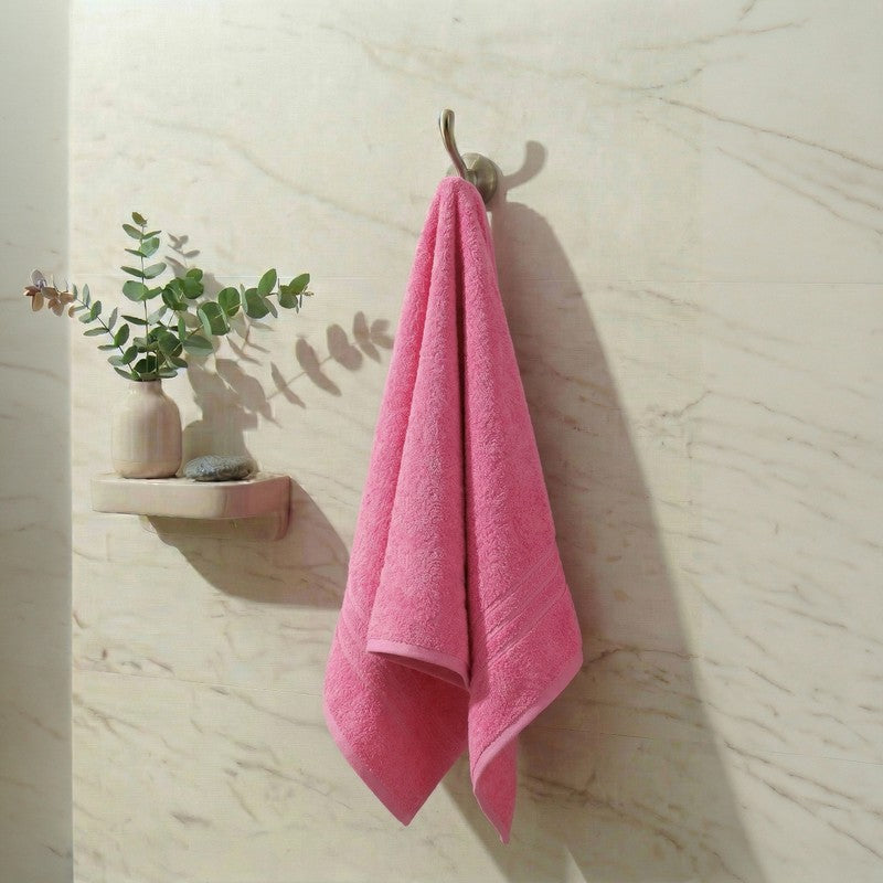Monte Carlo Dry Muse Pure Cotton Bath Towel - Pink - 60 x 120 cms