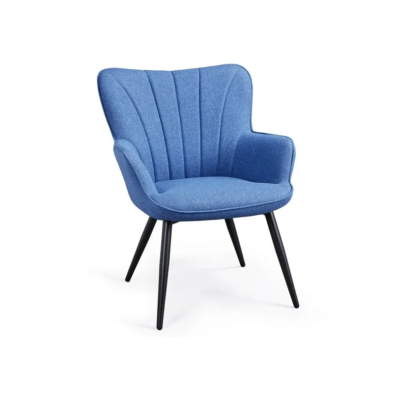 Serenza Neem Wood Accent Chair - Blue media 3