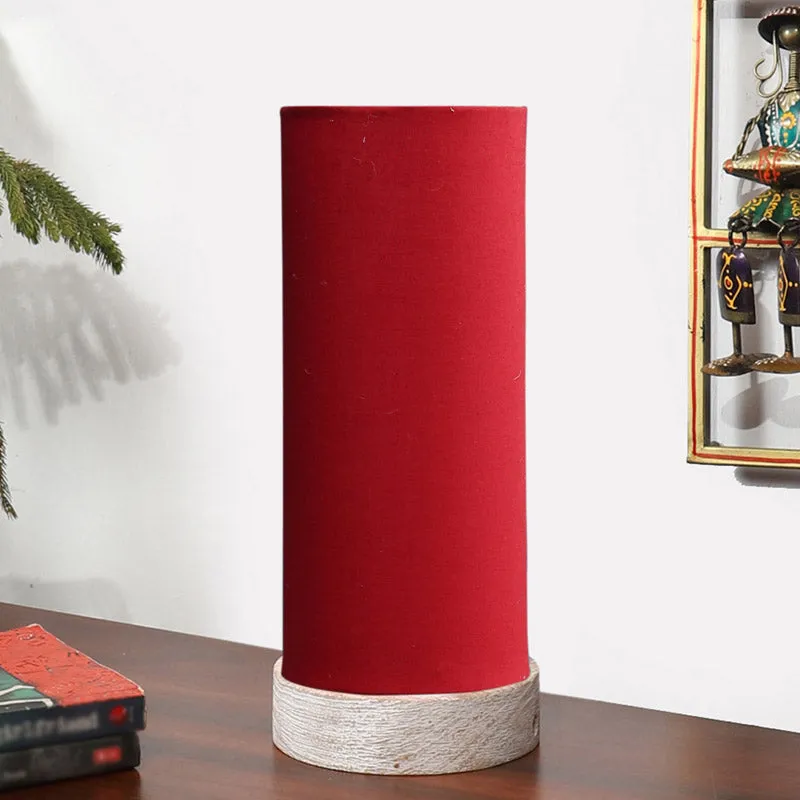 Ocra Tower Wooden Table Lamp - Red,White media 3