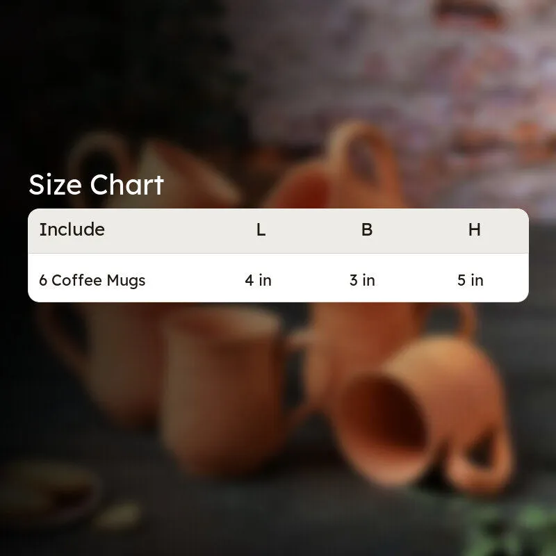 Nireeksha Terracotta Coffee Mug (250 mL Each) - Set of Six media 6