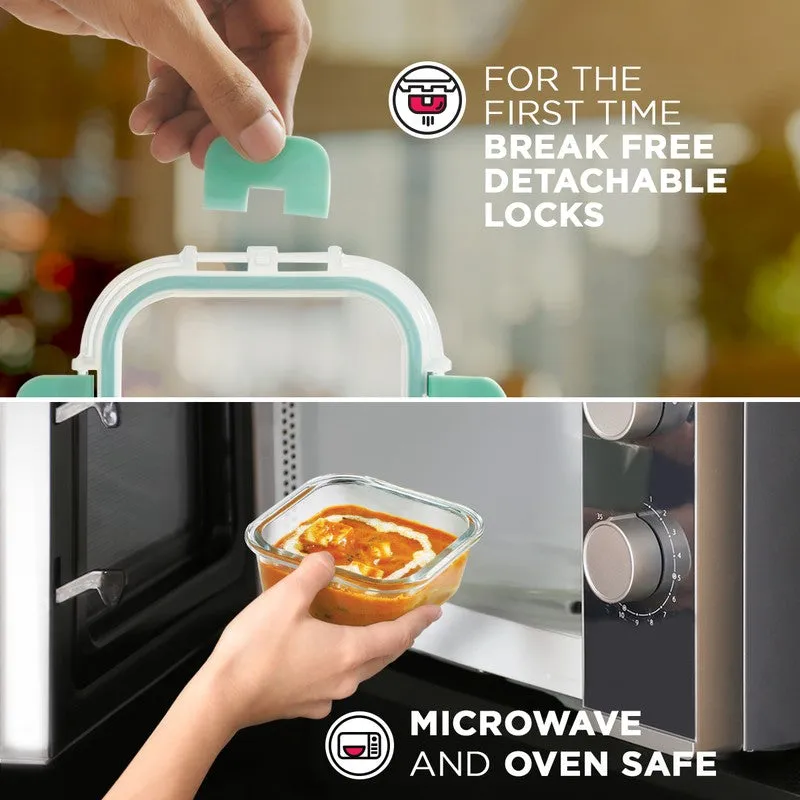 Grablo Leak Proof Glass Lunch Box - Set Of Four media 5