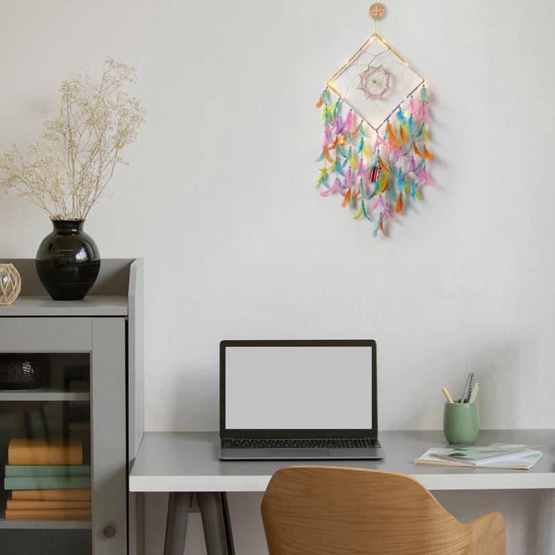 Rhombus Loom Rainbow Dreamcatcher With Light media 4