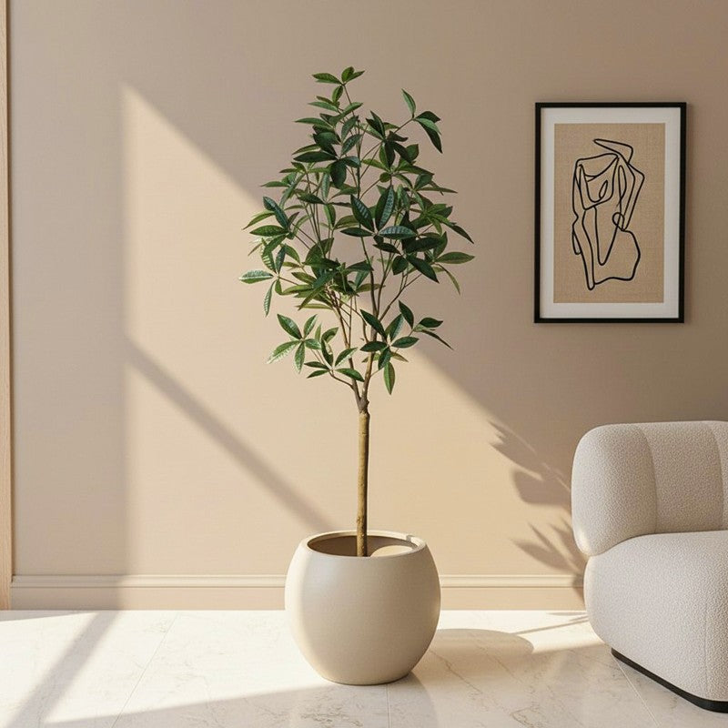 Frivala Artificial Chestnut With Black Plastic Pot - 5.6 Feet