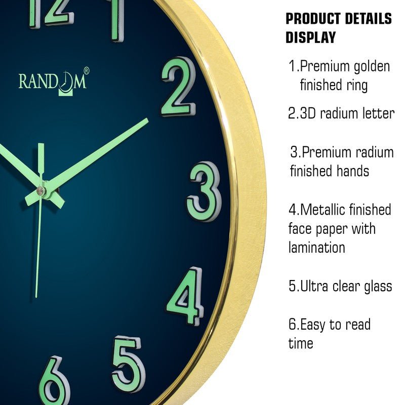 Elvric Round Modern Plastic Wall Clock - Blue media 6