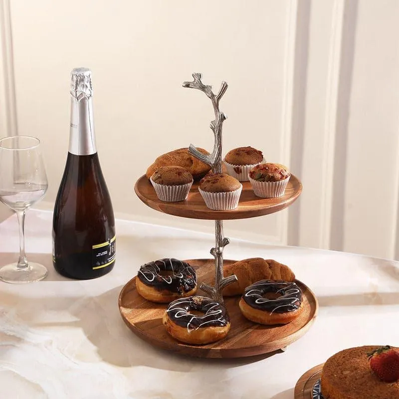 Lonara Wooden Cake Stand media 1