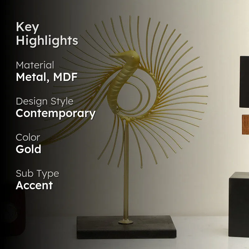 Elegant Plume Metal Showpiece media 2