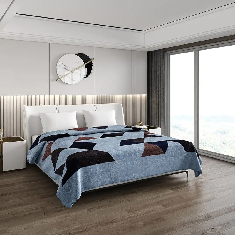 Monte Carlo Midnight Mosaic Blanket (Blue,Black) - 1000 GSM media 1
