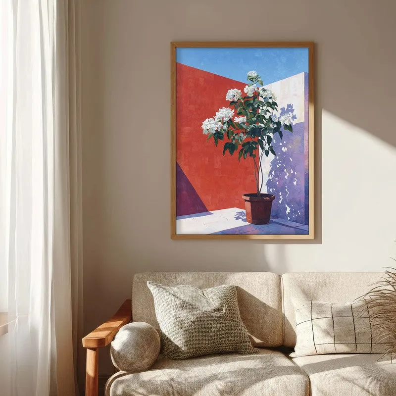 Sunlit Foliage Canvas Wall Painting - Brown Frame media 6