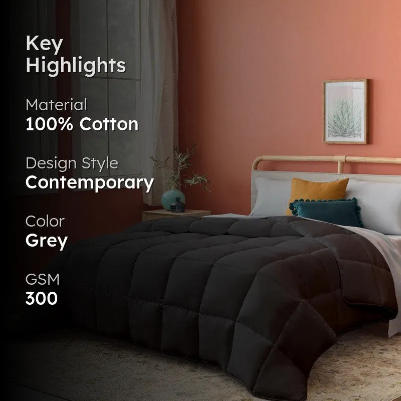 Alverra Solid Comforter (Dark Grey) 300 GSM media 2