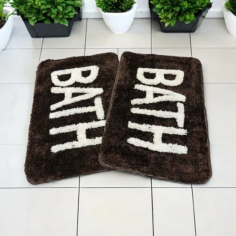 Trama Cotton Bath Mat (Brown) - Set Of Two media 1
