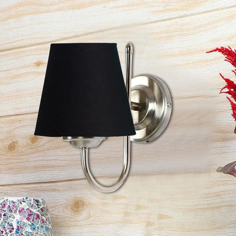 Altura Conical Fabric & Metal Wall Lamp - Black media 3
