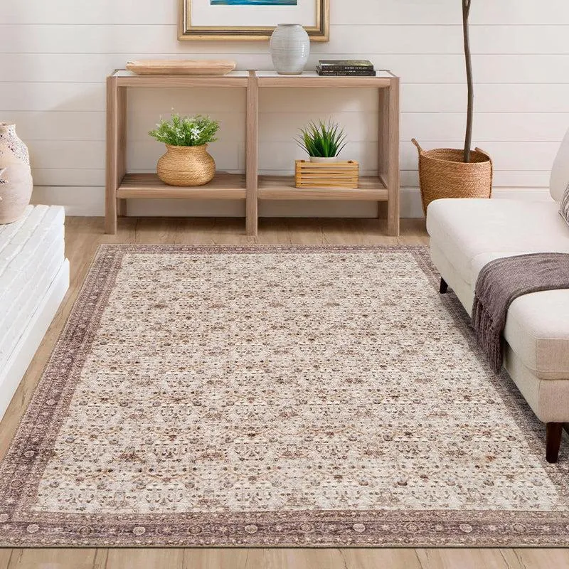 Sadie Ethnic Polyester Carpet - Beige media 3