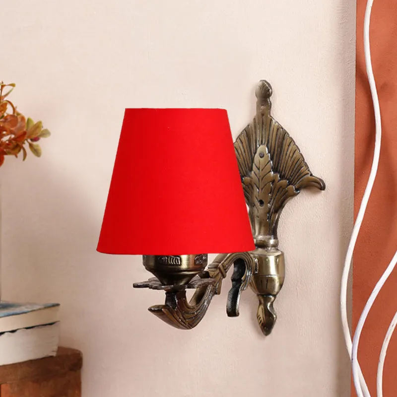 Magda Masique Conical Fabric & Metal Wall Lamp - Red media 3
